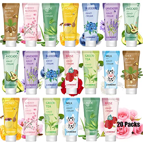 20 Piece Travel Size Hand Cream Gift Set for Women - Vitamin E Enriched, Natural Fragrance