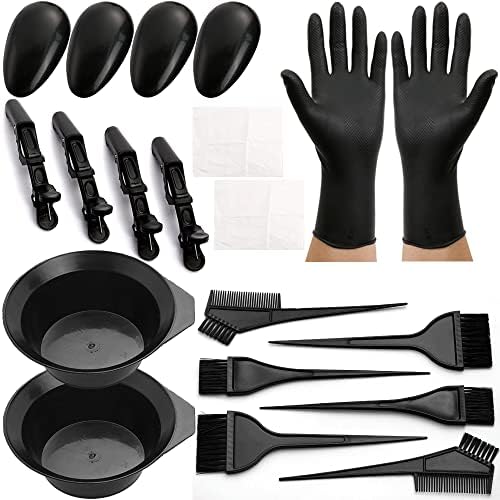 20-Piece Professional Hair Dye Kit with Tinting Bowl, Brush, Gloves, and Covers