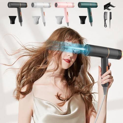 2024 Upgrade Electric Hair Dryer High-Power Durable Hair Care Hairdryer with Combs & Bracket, Portable Lightweight Hairdryer for Bedroom Travel Home Shower Room Use