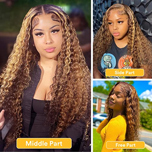 20inch Loose Deep Wave P4/27/30 Highlight 13x6 HD Transparent Lace Front Wigs Ombre Human Hair Wet and Wavy Curly Glueless Lace Frontal Wigs Pre Plucked with Baby Hair 180% Density - Image 6