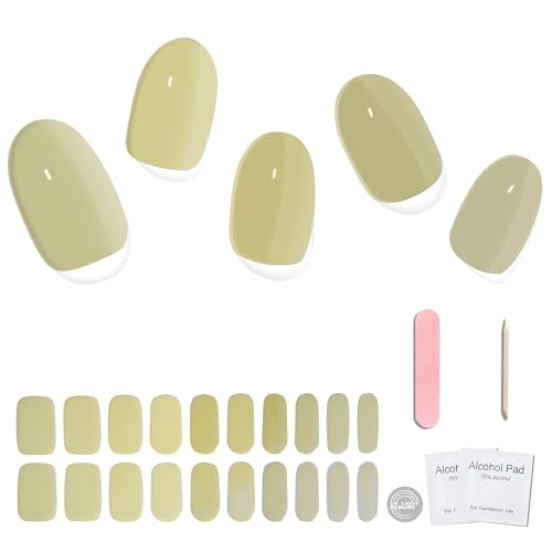 20pcs Semi Cured Gel Nail Strips for DIY Manicures with UV Lamp Curing