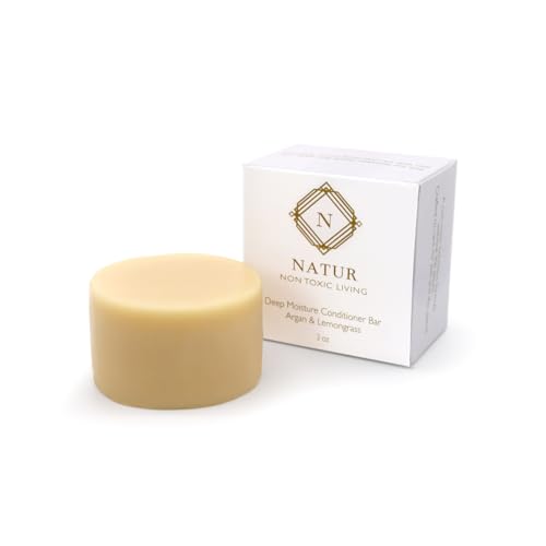 Conditioner Bar - Salon Quality | Natural Ingredients, Non-Toxic, Vegan, Paraben-Free, Zero Waste | Essential Oils, Promotes Hair Repair & Care | Argan & Lemongrass 3 oz