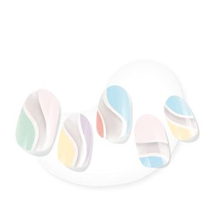 Dashing Diva Glaze Nail Strips - Good Vibrations | Works with Any LED Nail Lamp | Long Lasting, Chip Resistant, Semicured Gel Nail Strips | Contains 34 Salon Quality Nail Wraps, 1 Prep Pad, 1 Nail File