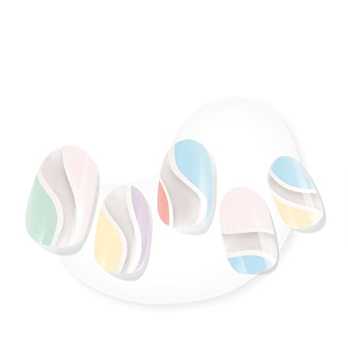 Dashing Diva Glaze Nail Strips - Good Vibrations | Works with Any LED Nail Lamp | Long Lasting, Chip Resistant, Semicured Gel Nail Strips | Contains 34 Salon Quality Nail Wraps, 1 Prep Pad, 1 Nail File