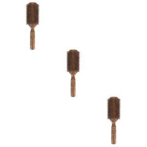 3-Pack Women's Pig Bristle Curling Combs - Lightweight & Durable