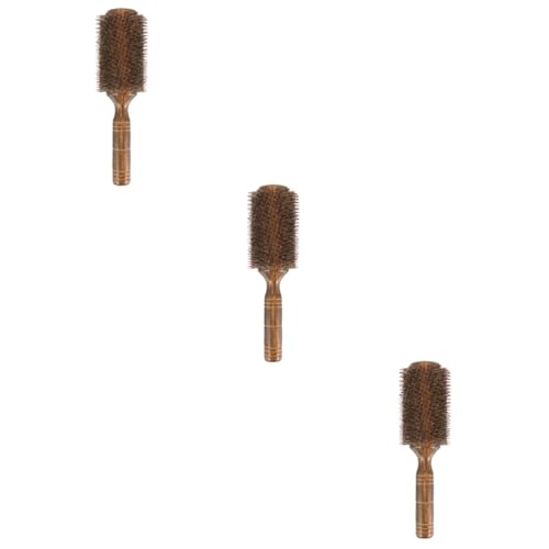 3-Pack Women's Pig Bristle Curling Combs - Lightweight & Durable