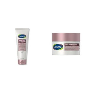 Cetaphil Healthy Radiance Gentle Exfoliating Cleanser, Reduces Look of Dark Spots and Hyperpigmentation 4.2 Oz + Cetaphil Healthy Radiance Renewing Face Cream, Reduces Look of Dark Spots 1.7 Oz