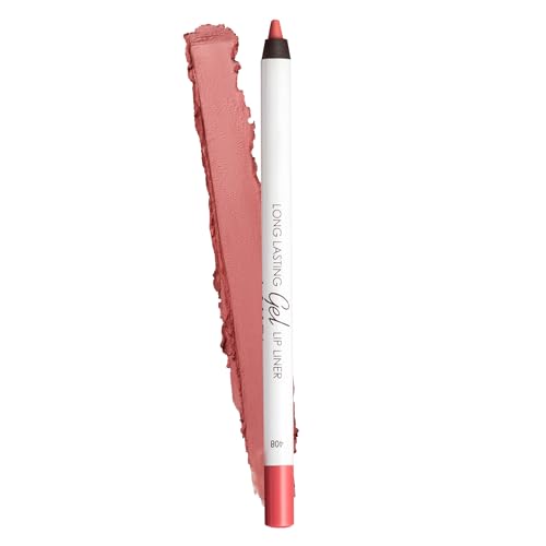 Matte Gel Lip Liner Pencil | Weightless & CreamyTexture - Sharpenable - Longwear & Waterproof - High Pigmented & Flawless Finish - Cruelty-free & Paraben-Free, 408, 1,7g/0.05oz. (Rose Plum)