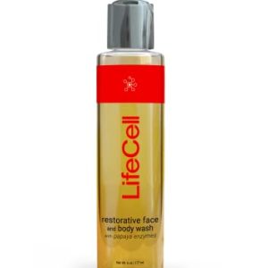 LifeCell 6oz Papaya Restorative Anti-Aging Face and Body Wash for All Skin Types