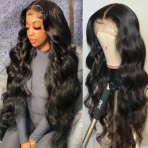 12A 22 Inch Body Wave Human Hair Lace Front Wig Pre Plucked 150% Density