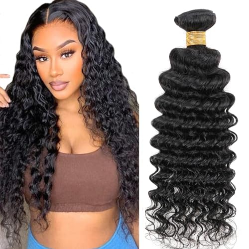 22 Inch Brazilian Deep Wave Human Hair Extensions for Black Women 100% Virgin Hair