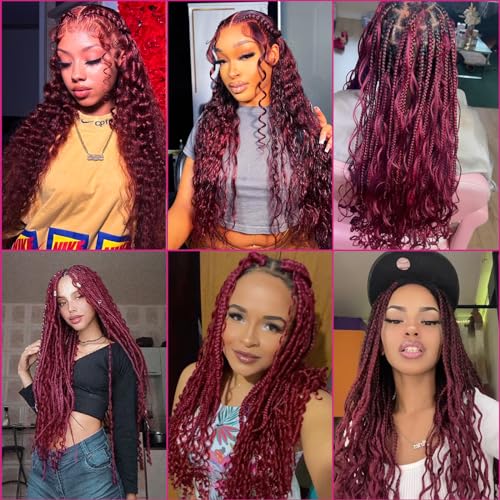 22 Inch Deep Wave Bulk Human Hair for Braiding 50g 1 Bundle Unprocessed Brazilian Virgin Hair Extensions Kinky Curly 99J - Image 7
