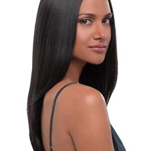 22 Inch Straight Clip-In Hair Extensions R2 Ebony Heat Friendly Synthetic with MaxWigs Booklet