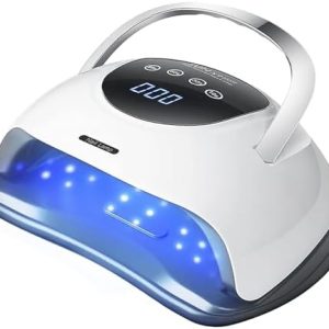 220W LED UV Nail Lamp Portable Curing Dryer with 30s 60s 99s Timer for Home Salon Use