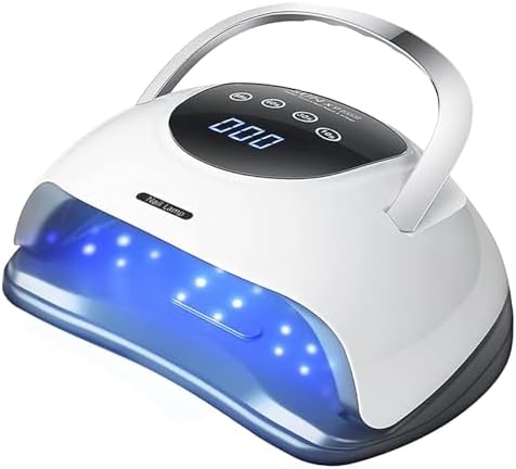 220W LED UV Nail Lamp Portable Curing Dryer with 30s 60s 99s Timer for Home Salon Use