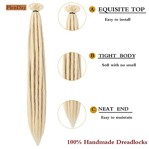 22Inch 30Strands 1CM Dreadlock Extensions Reggae Hip-hop Synthetic Hair Hippie Style Hair Dread Braids for Women and Men (22"strands of 30, 613) - Image 2