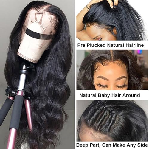 22inch Body Wave 13x4 Lace Front Wigs Human Hair 180 Density HD Lace Frontal Wig Body Wave Lace Front Wigs for Black Women 100% Human Hair HD Transparent Frontal Glueless Wig - Image 6