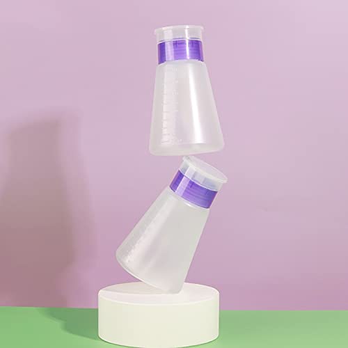 2/3 Pack-Acetone Bottle Push Down Pump Dispenser-Lockable Alcohol Pump Dispenser Bottle -Nail Polish Remover Pump Bottle 100/180 ML-Liquid Dispenser Pump Bottle (2 * 180ml Purple) - Image 8