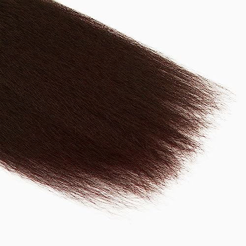 24 26 28 Inch Color #4 Bundles Kinky Straight Human Hair Bundles Brazilian Unprocessed Virgin Remy Human Hair 3 Bundles Dark Brown Yaki Straight Bundles Double Weft Hair Weave for Women - Image 6
