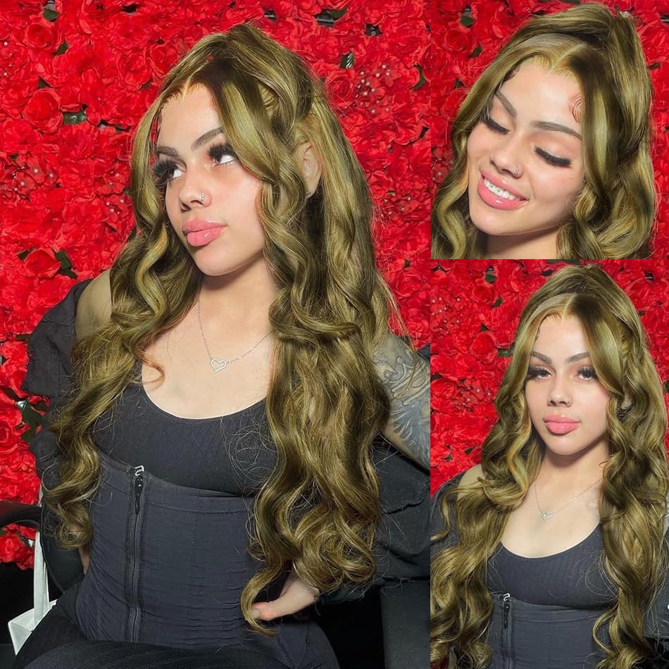 24 26 28 Inch Highlight Human Hair Bundles Blonde Body Wave Bundles Brazilian Two Tone Black Mixed With Honey Blonde Bundles Human Hair Unprocessed Virgin Hair 3 Bundles - Image 2