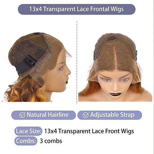 24 Inch Ombre Lace Front Wigs Human Hair 5/27 Colored Human Hair Wig for Women 13x4 HD Lace Highlight Body Wave Lace Frontal Wig Human Hair Pre Plucked with Baby Hair 150% Density - Image 8