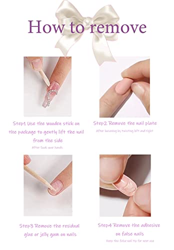 24 Pcs Blue Gold Swirl Almond Press-On Nails with Glue Included - Image 9
