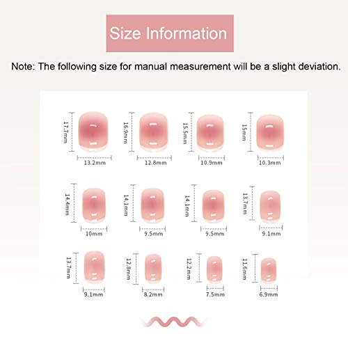 24-PCS French Press on Nails Short Fake Nails Blush Stain False Nails White Edge Fake Nails Burgundy Moose Pattern Fake Nails Glossy False Nails Full Cover Acrylic Nails for Women & Girls - Image 4