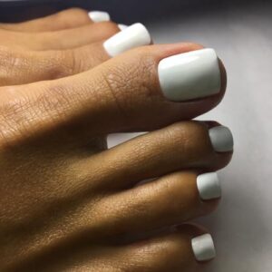 24 Piece Glossy White Short Acrylic Press on Toenails - Women's SXVME Set