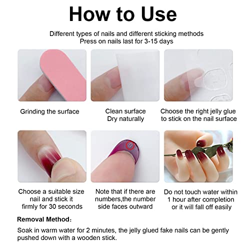 24 Pc Medium Square Purple Pink Ombre French Glitter Press On Nails - Image 6
