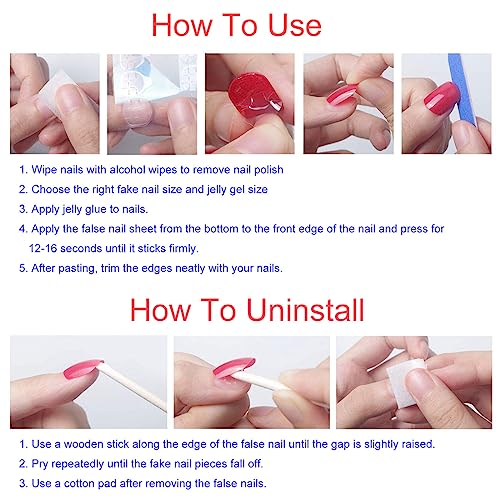 24 Pcs Nude Pink Press on Nails Medium Square - BHLFRH Cute Fake Nails Press ons Blue Oblique French Glitter Design False Nails Full Cover Glossy Acrylic Artificial Glue on Nails Art Tips Manicure - Image 4