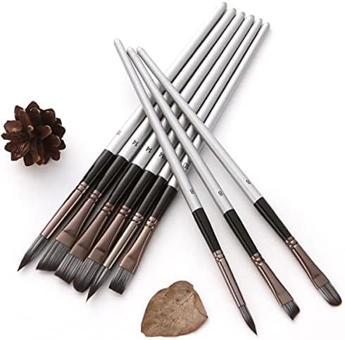 24 Pcs Paint Brushes Art Set for Acrylic Oil Watercolor Gouache a Kit Hog Bristle, Horse Hair and Nylon Hairs, Including a Carrying Canvas Roll (Color : Black) - Image 4