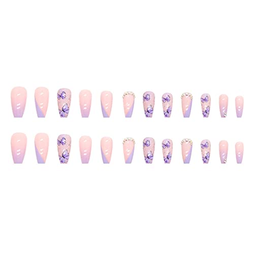 24 Piece Medium Glossy Red Swirl French Tip Almond Press On Nails Set