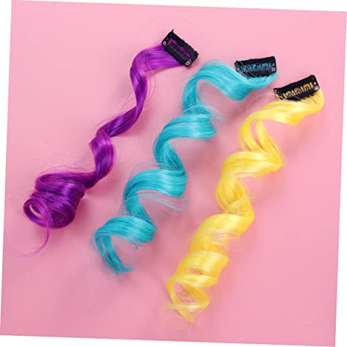 24 Pcs Women Colored Wigs Rainbow Wigs Multi-colors Highlights Clip Straight Highlight Hairpieces Wigs Colored Curly Human Hair Wig Women's Wigs One Piece Miss Hair Extensions - Image 6