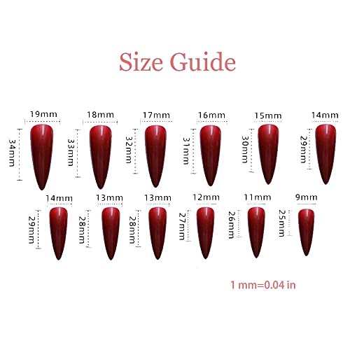 24 Piece Extra Long Red Stiletto Glossy Press On Nails for Salon Quality Nail Art - Image 5