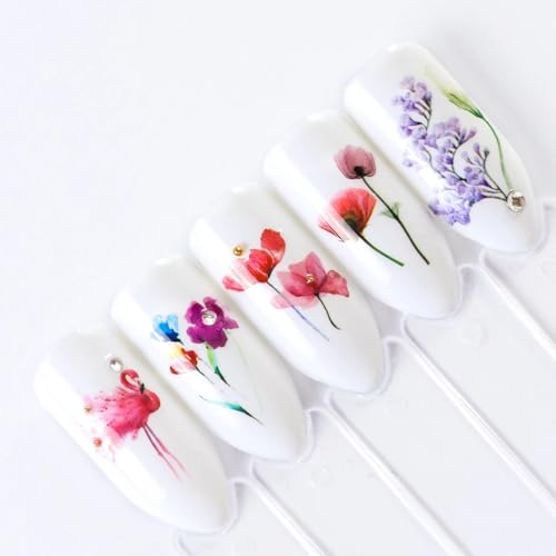 24 Sheets Spring Flower Nail Art Stickers Water Transfer Decals for Acrylic Nails - Image 5