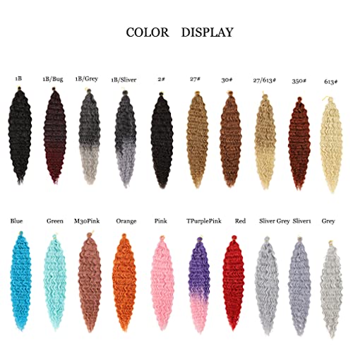 24inch Ocean Wave Braiding Hair Extensions 3packs Long Deep Curly Wave Braid Hair Synthetic Twist Ripple Crochet Deep Wave Braids Hair for Women 100g/pack(24",Brown) - Image 5