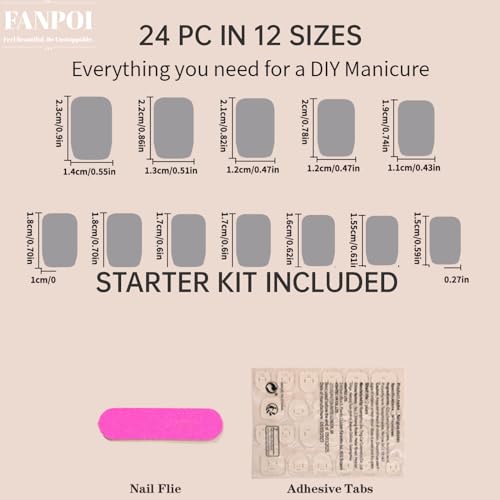 24pc Fake Nails short Press On Nails Square Shape, White Blue Gradient Glue On Artificial Nails (24pc,Milky Blue) - Image 5