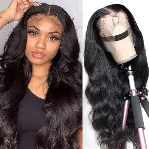 250 Density 13x4 HD Lace Front Wigs Human Hair Pre Plucked 22 inch Wear and Go Glueless Lace Frontal Wigs Human Hair Brazilian Virgin Human Hair Wigs for Women Black Body Wave Wig