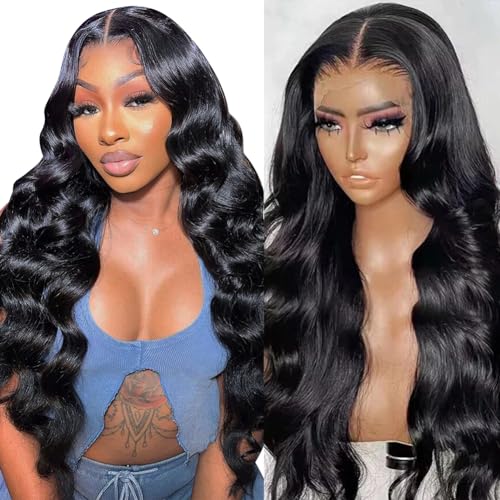 28 Inch 250% Density HD Body Wave Lace Front Wig, Glueless Pre-Plucked for Black Women