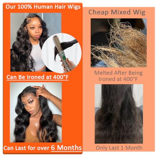 28 Inch 250% Density HD Body Wave Lace Front Wig, Glueless Pre-Plucked for Black Women - Image 4