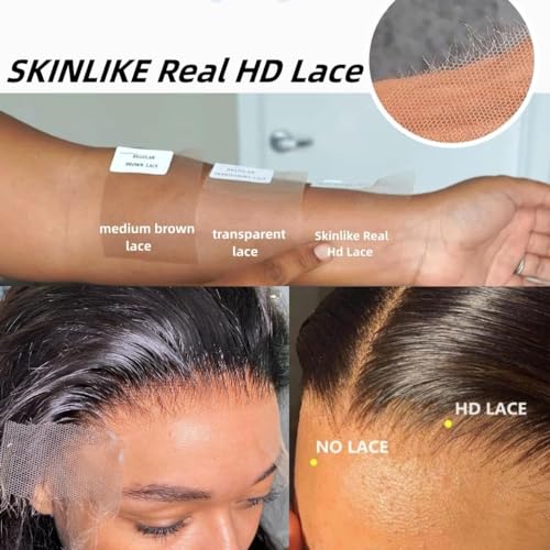 250 Density 28 Inch SKINLIKE Real HD Lace Front Wigs Human Hair Pre Plucked 13x4 Wear and Go Glueless Body Wave Wigs Human Hair For Black Women 0.095mm Ultra-thin Invisible Full Lace Wigs - Image 2