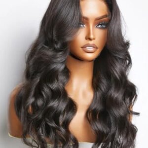 250 Density 28 Inch SKINLIKE Real HD Lace Front Wigs Human Hair Pre Plucked 13x4 Wear and Go Glueless Body Wave Wigs Human Hair For Black Women 0.095mm Ultra-thin Invisible Full Lace Wigs