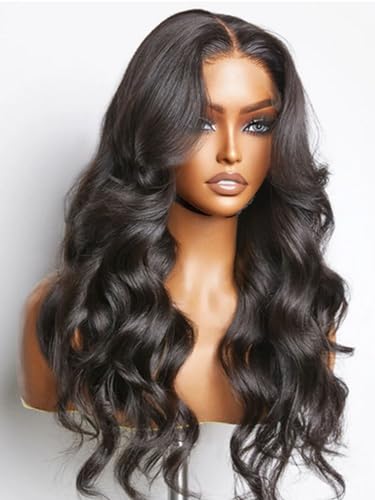 250 Density 28 Inch SKINLIKE Real HD Lace Front Wigs Human Hair Pre Plucked 13x4 Wear and Go Glueless Body Wave Wigs Human Hair For Black Women 0.095mm Ultra-thin Invisible Full Lace Wigs