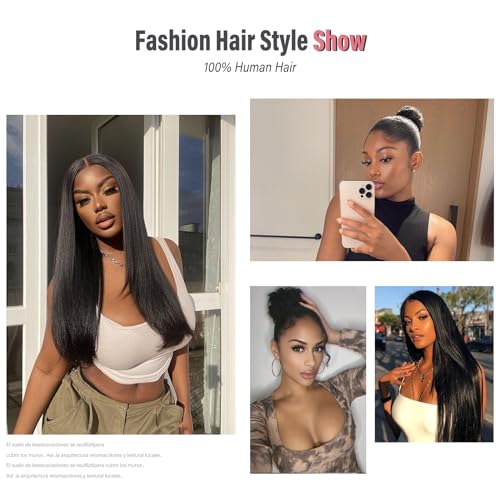 250% Density 360 Full Lace Front Wigs Human Hair Pre Plucked Straight 30 Inch Lace Front Wigs Human Hair HD Transparent Grade 15A Real 360 Lace Frontal Human Hair Wigs for Women Natural Black - Image 5