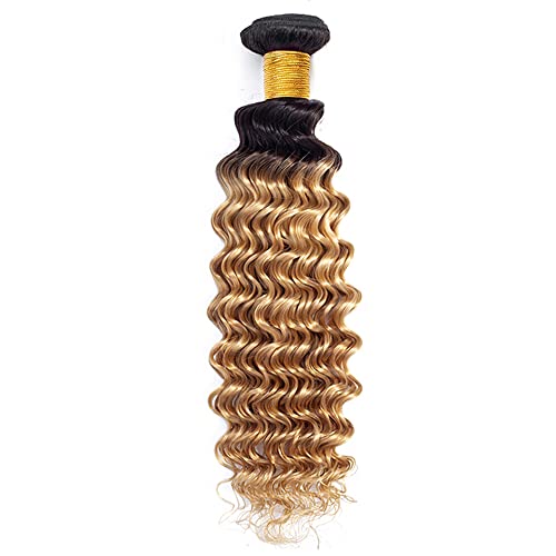 26 28 30 Inch 1B27 Human Hair 3 Bundles Ombre Honey Blonde Deep Wave Bundles Brazilian Remy Human Hair Bundles Hair Weaves Double Weft Honey Blonde Hair Bundles For Women - Image 4
