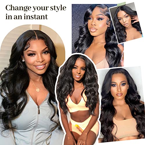 26 28 30 Inch Body Wave Bundles Human Hair 3 Bundles 100% Unprocessed Brazilian Virgin Human Hair Weave Bundles Body Wave Hair Extensions Natural Color, 1.0 Count - Image 5