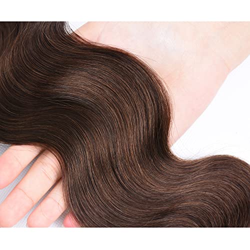 26 28 30 inch Brown Bundles Human Hair #4 Body Wave Bundles Chocolate Brown Human Hair 3 Bundles Unprocessed Brazilian Remy Brown Body Wave Bundle for Women - Image 5