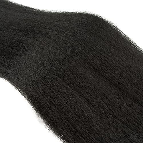 26 28 30 Inch Kinky Straight Human Hair Bundles 8A Grade Brazilian Unprocessed Virgin Hair 3 Bundles Double Weft Yaki Straight Bundles Human Hair Weave Natural Color - Image 5