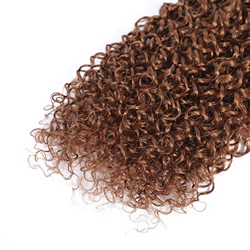 26 28 30 Inch Light Brown Bundles Kinky Curly Human Hair Bundles Brazilian Unprocessed Virgin Remy Human Hair Brown Kinky Curly Bundles Hair Weave for Black Women Color #30 Bundles - Image 5