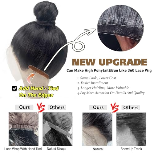 26 Inch 13x6 Hd lace Front Wigs Human Hair, Transparent 13x6 Hd Lace Front Wigs Human Hair, Glueless Body Wave Frontal Wigs Human Hair Pre Plucked With Baby Hair Bleached Knots - Image 6